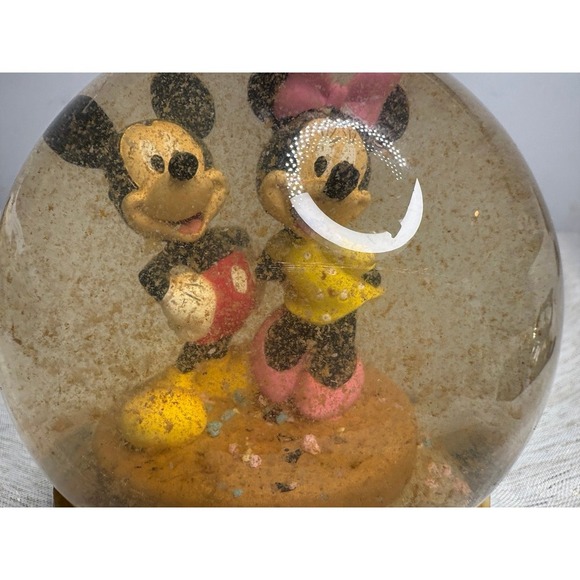 Disney Mickey Mouse Minnie Goofy Music Box Snow Globe By Kcare. - Picture 7 of 7